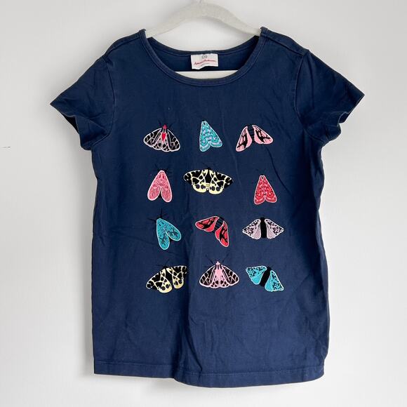 Hanna Andersson Graphic Butterfly Display Short Sleeve Shirt in Size 140 / 10 - Picture 1 of 2